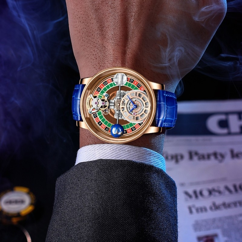 NEW DESIGN Plating Mens Watches Top Brands Luxury Gambling Disk Quartz Turntable Watches Casino Watch