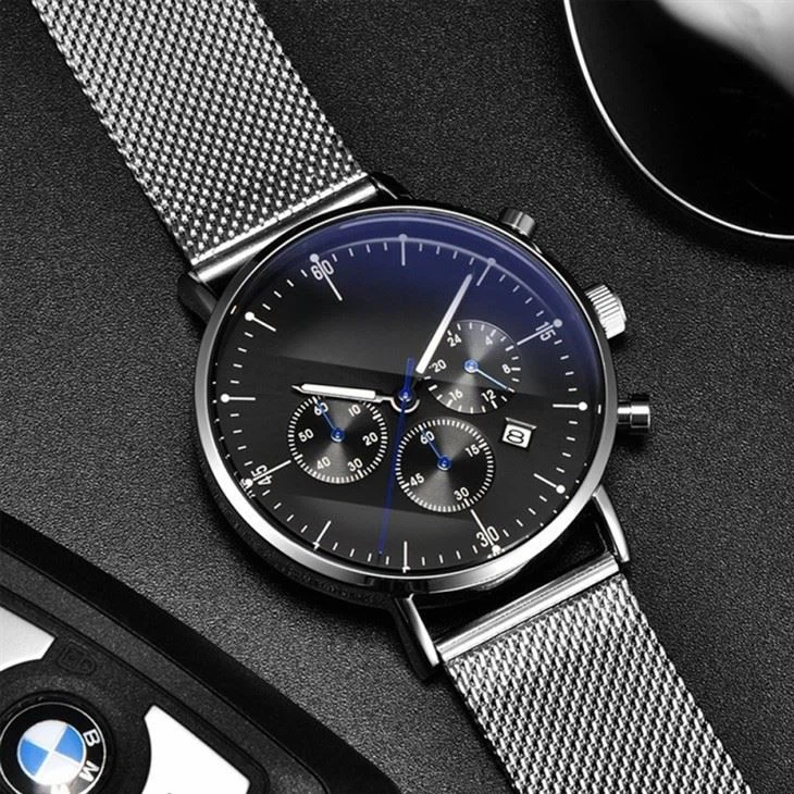 Net Strap Genuine Student Couple Watch Trendy Brand Waterproof Quartz Stainless Steel Watch For Men