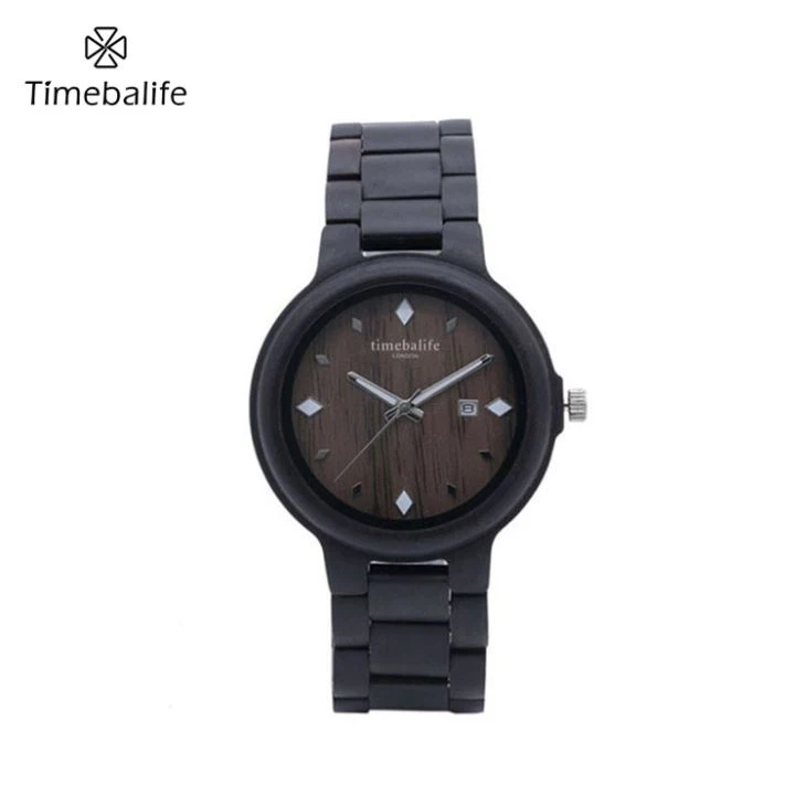 Чернокожи мъжки дървен часовник